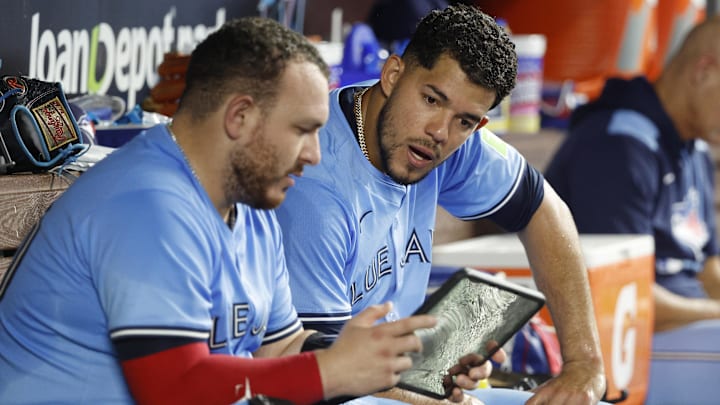 Toronto Blue Jays catcher Alejandro Kirk and Toronto Blue Jays starting pitcher Jose Berrios. Toronto Blue Jays catcher Alejandro Kirk and Toronto Blue Jays starting pitcher Jose Berrios.