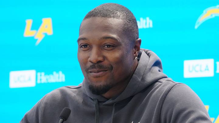 May 19, 2026; El Segundo, CA, USA; Los Angeles Chargers safety Tony Jefferson at press conference during offseason workouts at The Bolt. Mandatory Credit: Kirby Lee-Imagn Images