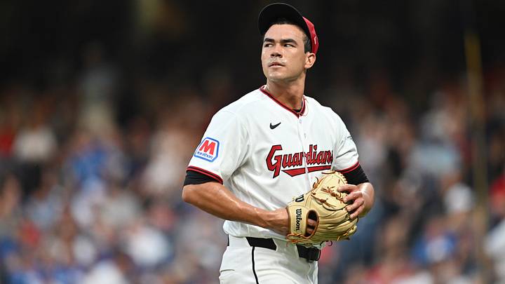 Sep 2, 2026: Cleveland Guardians pitcher Joey Cantillo (54) walks off the field after giving up his seventh run during the third inning against the Toronto Blue Jays at Progressive Field. Credit: Ken Blaze-Imagn Images