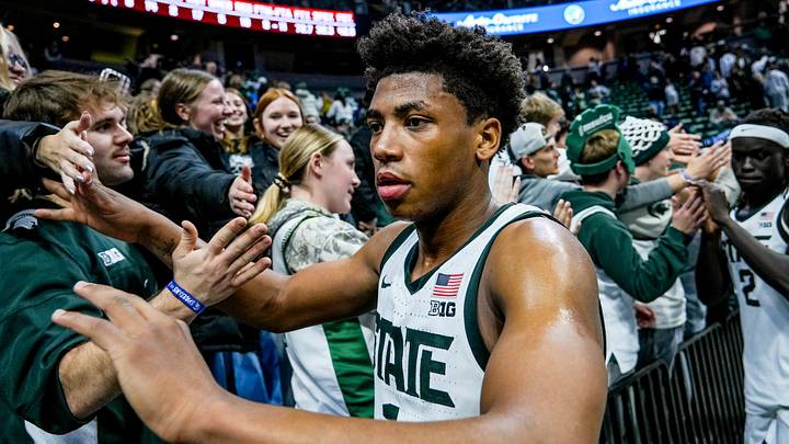 Michigan State's Jeremy Fears Jr. slaps hands with fans after the Spartans win over Indiana on Tuesday, Jan. 13, 2026, at the Breslin Center in East Lansing. Michigan State's Jeremy Fears Jr. slaps hands with fans after the Spartans win over Indiana on Tuesday, Jan. 13, 2026, at the Breslin Center in East Lansing.