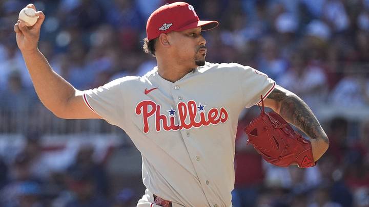 Sep 29, 2026; Cumberland, Georgia, USA; Philadelphia Phillies pitcher Jhoan Duran (59) throws a pitch against the Atlanta Braves in the seventh inning during game one of the Wildcard round for the 2026 MLB Playoffs at Truist Park. Mandatory Credit: Dale Zanine-Imagn Images Sep 29, 2026; Cumberland, Georgia, USA; Philadelphia Phillies pitcher Jhoan Duran (59) throws a pitch against the Atlanta Braves in the seventh inning during game one of the Wildcard round for the 2026 MLB Playoffs at Truist Park. Mandatory Credit: Dale Zanine-Imagn Images