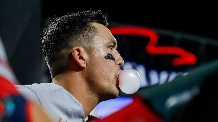 Sep 8, 2023; Cincinnati, Ohio, USA; St. Louis Cardinals center fielder Lars Nootbaar (21) during the sixth inning against the Cincinnati Reds at Great American Ball Park. Mandatory Credit: Katie Stratman-Imagn Images