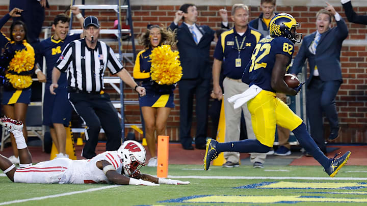 Amara Darboh catches the game winning touchdown pass vs Wisconsin.