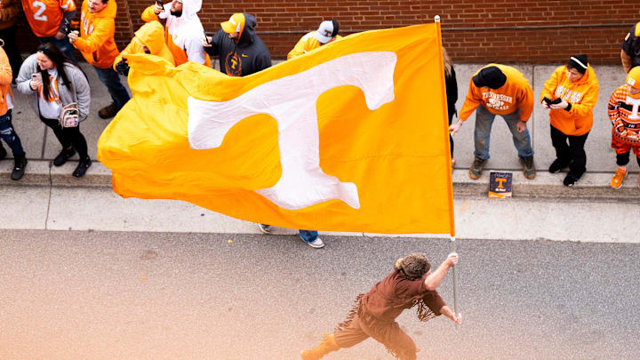 The Vol Walk before a college football game between Tennessee and UTEP at Neyland Stadium in Knoxville, Tenn., Saturday, Nov. 23, 2024.