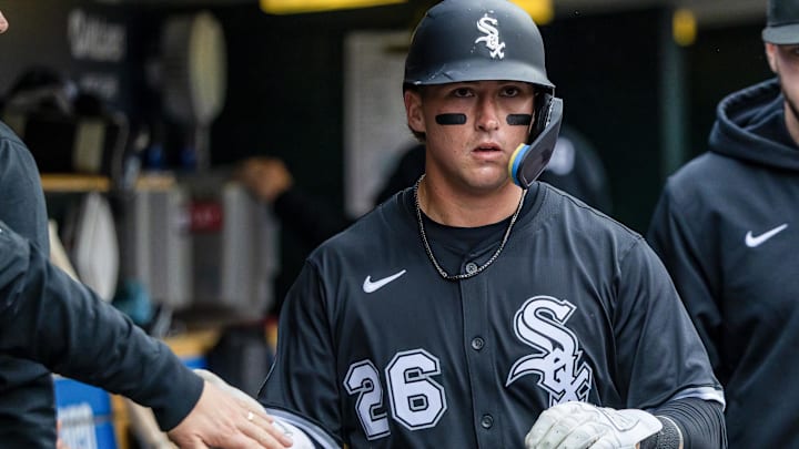 Chicago White Sox catcher Korey Lee (26) against the Detroit Tigers inning at Comerica Park. Chicago White Sox catcher Korey Lee (26) against the Detroit Tigers inning at Comerica Park.