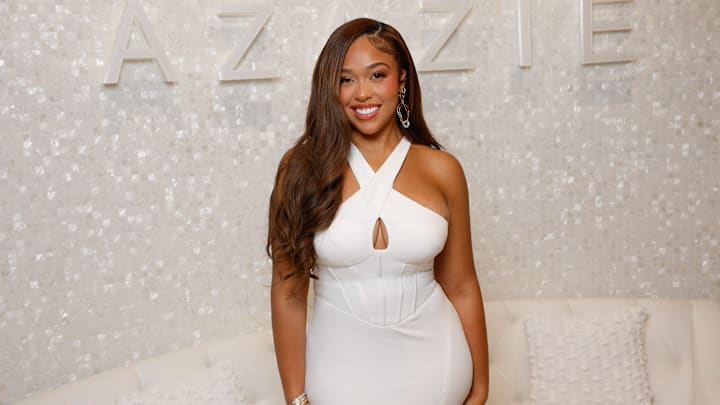 Jordyn Woods attends Azazie Midsummer Soiree Event in Los Angeles, California, August 6, 2024. 