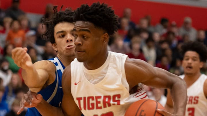 Fishers Tigers guard Jalen Haralson (10)