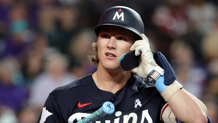 Jun 21, 2026; Phoenix, Arizona, USA; Minnesota Twins second baseman Luke Keaschall against the Arizona Diamondbacks at Chase Field. Mandatory Credit: Mark J. Rebilas-Imagn Images Jun 21, 2026; Phoenix, Arizona, USA; Minnesota Twins second baseman Luke Keaschall against the Arizona Diamondbacks at Chase Field. Mandatory Credit: Mark J. Rebilas-Imagn Images