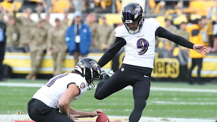 The Baltimore Ravens have drafted a kicker with veteran Justin Tucker's status in flux.