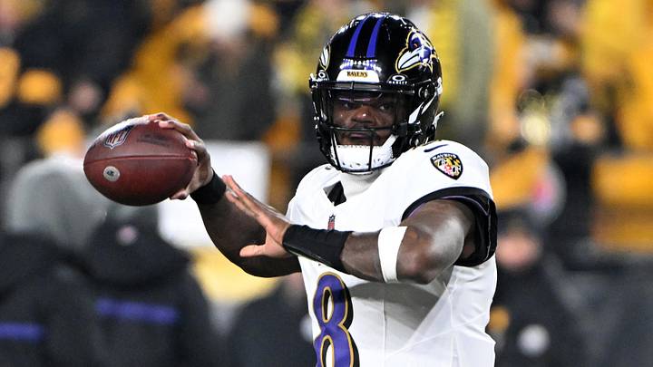 Jan 4, 2026; Pittsburgh, Pennsylvania, USA; Baltimore Ravens quarterback Lamar Jackson (8) practices before the game at Acrisure Stadium. Mandatory Credit: Barry Reeger-Imagn Images