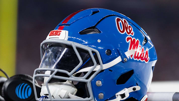 Ole Miss Rebels helmet during the 2026 Fiesta Bowl and semifinal game of the College Football Playoff at State Farm Stadium. 