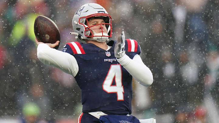 QB Bailey Zappe is one of three Patriots veterans who could be cut following the draft.