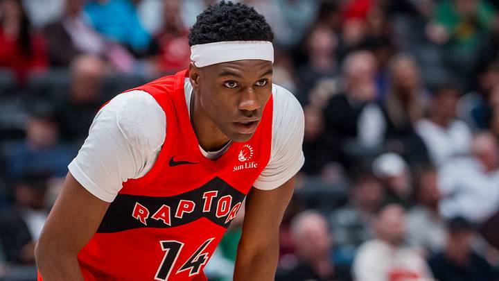 Oct 6, 2025; Vancouver, British Columbia, CAN; Toronto Raptors guard Ja’Kobe Walter (14) during a stop in play against the Denver Nuggets in the second half at Rogers Arena. Mandatory Credit: Bob Frid-Imagn Images Oct 6, 2025; Vancouver, British Columbia, CAN; Toronto Raptors guard Ja’Kobe Walter (14) during a stop in play against the Denver Nuggets in the second half at Rogers Arena. Mandatory Credit: Bob Frid-Imagn Images