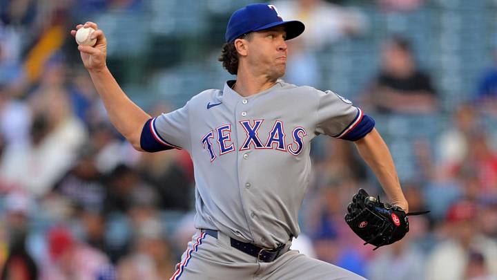 Texas Rangers pitcher Jacob deGrom. Texas Rangers pitcher Jacob deGrom.