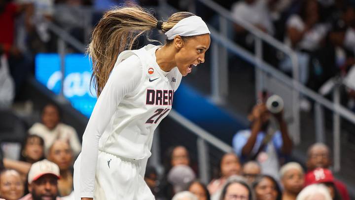 Oct 4, 2026; Atlanta, Georgia, USA; Atlanta Dream forward DeWanna Bonner (24) reacts after a basket against the New York Liberty in the fourth quarter during game one of the second round for the 2026 WNBA Playoffs at State Farm Arena. Mandatory Credit: Brett Davis-Imagn Images Oct 4, 2026; Atlanta, Georgia, USA; Atlanta Dream forward DeWanna Bonner (24) reacts after a basket against the New York Liberty in the fourth quarter during game one of the second round for the 2026 WNBA Playoffs at State Farm Arena. Mandatory Credit: Brett Davis-Imagn Images