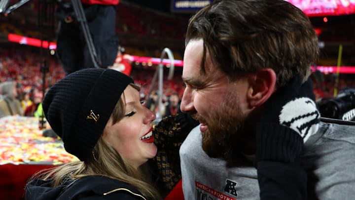 Swift to Kelce, early into their courtship: “Hey, I know one of your coaches and his wife.” Swift to Kelce, early into their courtship: “Hey, I know one of your coaches and his wife.”