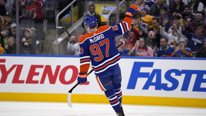 Feb 2, 2024; Toronto, Ontario, CANADA; Edmonton Oilers center Connor McDavid (97) 