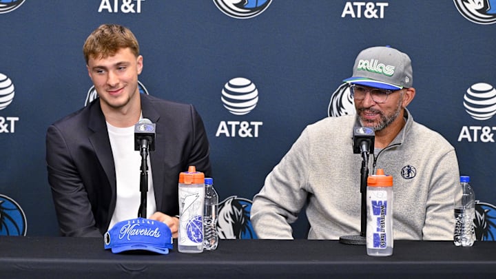 Mavericks forward Cooper Flagg has already had some impressive highlights just one half into his first NBA Summer League game, and his new coach Jason Kidd is impressed.