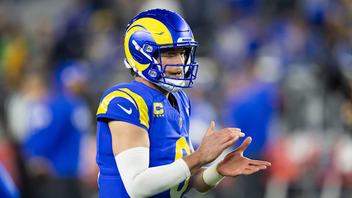 Los Angeles Rams quarterback Matthew Stafford (9) against the Minnesota Vikings during an NFC wild card game at State Farm Stadium.