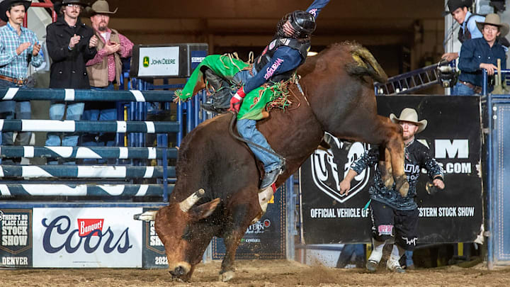 Bull riding action at NWSS