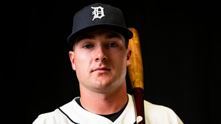 Detroit Tigers infielder Kevin McGonigle on picture day
