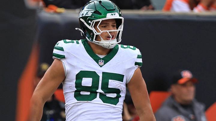 Oct 26, 2025; Cincinnati, Ohio, USA; New York Jets tight end Mason Taylor (85) celebrates after scoring a touch down during the fourth quarter against the Cincinnati Bengals at Paycor Stadium. Mandatory Credit: Katie Stratman-Imagn Images Oct 26, 2025; Cincinnati, Ohio, USA; New York Jets tight end Mason Taylor (85) celebrates after scoring a touch down during the fourth quarter against the Cincinnati Bengals at Paycor Stadium. Mandatory Credit: Katie Stratman-Imagn Images