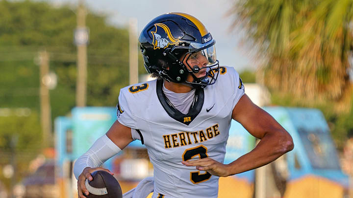 American Heritage quarterback and Texas commit Dia Bell (3).