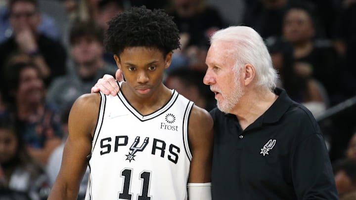 San Antonio Spurs Gregg Popovich, Josh Primo