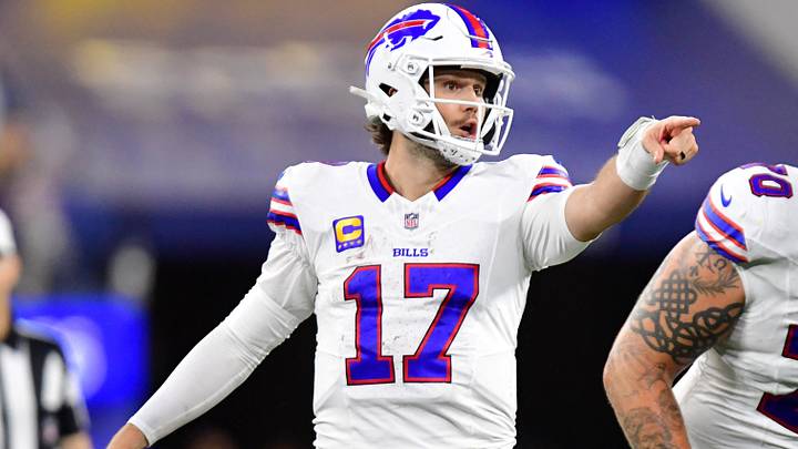Buffalo Bills quarterback Josh Allen calls a play during the fourth quarter against the Los Angeles Rams.