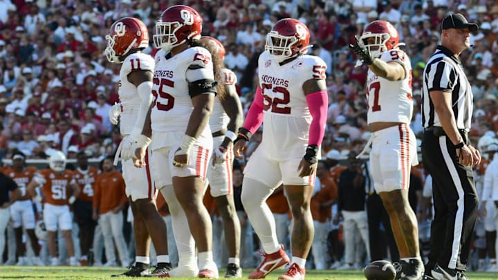Oklahoma defensive lineman Jayden Jackson, defensive lineman Gracen Halton Oklahoma defensive lineman Jayden Jackson, defensive lineman Gracen Halton
