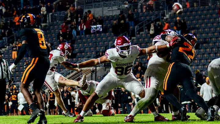 Oklahoma kicker Tate Sandell made all four of his field goal attempts against Tennessee. Oklahoma kicker Tate Sandell made all four of his field goal attempts against Tennessee.