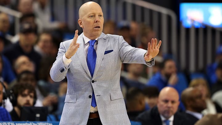 Jan 21, 2025; Los Angeles, California, USA; UCLA Bruins head coach Mick Cronin reacts to a play during the first half against the Wisconsin Badgers at Pauley Pavilion presented by Wescom. Mandatory Credit: Kiyoshi Mio-Imagn Images Jan 21, 2025; Los Angeles, California, USA; UCLA Bruins head coach Mick Cronin reacts to a play during the first half against the Wisconsin Badgers at Pauley Pavilion presented by Wescom. Mandatory Credit: Kiyoshi Mio-Imagn Images