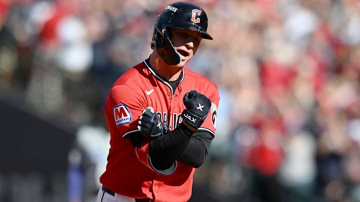 Oct 15, 2026: Cleveland Guardians outfielder Petey Halpin (0) rounds the bases after hitting a two-run home run against the Tampa Bay Rays during the fifth inning in game three of the ALCS for the 2026 MLB Playoffs at Progressive Field. Credit: Ken Blaze-Imagn Images Oct 15, 2026: Cleveland Guardians outfielder Petey Halpin (0) rounds the bases after hitting a two-run home run against the Tampa Bay Rays during the fifth inning in game three of the ALCS for the 2026 MLB Playoffs at Progressive Field. Credit: Ken Blaze-Imagn Images
