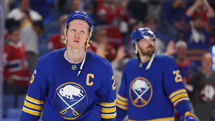 Buffalo Sabres captain Rasmus Dahlin and fellow defenseman Owen Power