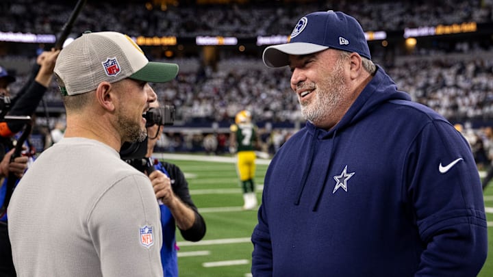 Green Bay Packers coach Matt LaFleur with Mike McCarthy