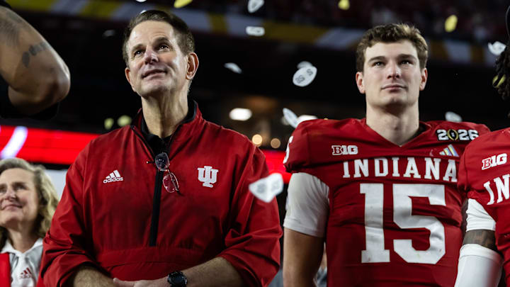 Fernando Mendoza showcased his impression of Curt Cignetti. Fernando Mendoza showcased his impression of Curt Cignetti.