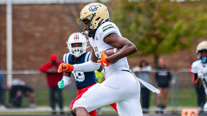 Detroit Country Day's Anthony Cartwright scores a TD during a football game on Saturday, Sept. 6, 2025, at Joseph P. Healey Field.