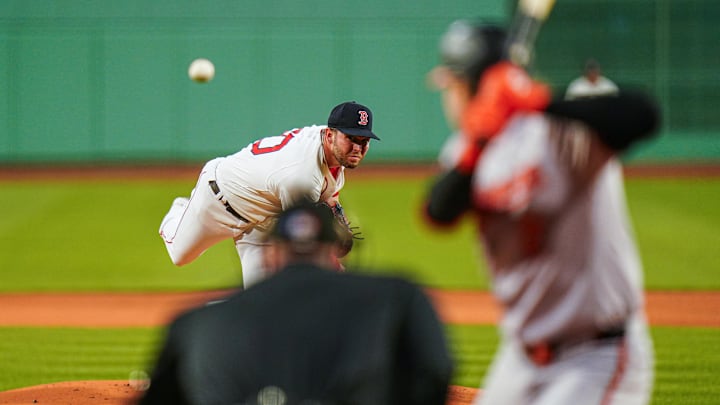 Apr 10, 2024; Boston, Massachusetts, USA; Boston Red Sox pitcher Kutter Crawford (50) throws a pitch Apr 10, 2024; Boston, Massachusetts, USA; Boston Red Sox pitcher Kutter Crawford (50) throws a pitch