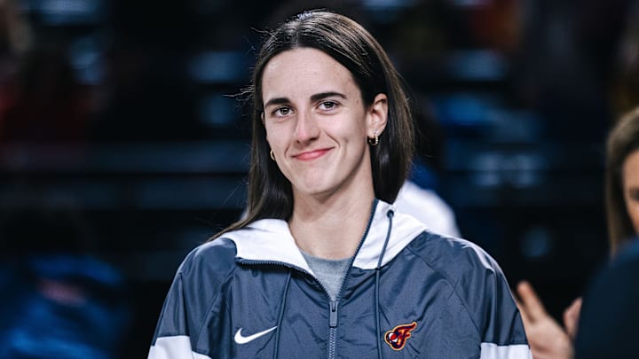 May 28, 2025; Washington, District of Columbia, USA; Indiana Fever guard Caitlin Clark before the game against the Washington Mystics at Entertainment & Sports Arena. Mandatory Credit: Emily Faith Morgan-Imagn Images