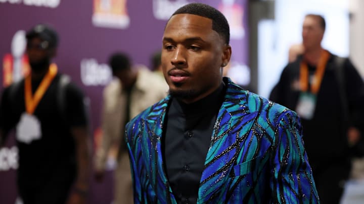 Feb 9, 2025; New Orleans, LA, USA; Philadelphia Eagles cornerback Isaiah Rodgers (34) arrives before Super Bowl LIX at Caesars Superdome. Feb 9, 2025; New Orleans, LA, USA; Philadelphia Eagles cornerback Isaiah Rodgers (34) arrives before Super Bowl LIX at Caesars Superdome.