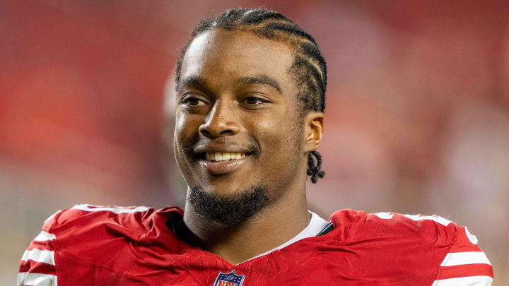 August 19, 2023; Santa Clara, California, USA; San Francisco 49ers cornerback Ambry Thomas (20) after the game against the Denver Broncos at Levi's Stadium. Mandatory Credit: Kyle Terada-USA TODAY Sports August 19, 2023; Santa Clara, California, USA; San Francisco 49ers cornerback Ambry Thomas (20) after the game against the Denver Broncos at Levi's Stadium. Mandatory Credit: Kyle Terada-USA TODAY Sports