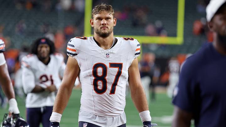 Aug 22, 2026; Cincinnati, Ohio, USA; Chicago Bears tight end Sam Roush (87) after a game against the Cincinnati Bengals at Paycor Stadium. Mandatory Credit: Joseph Maiorana-Imagn Images Aug 22, 2026; Cincinnati, Ohio, USA; Chicago Bears tight end Sam Roush (87) after a game against the Cincinnati Bengals at Paycor Stadium. Mandatory Credit: Joseph Maiorana-Imagn Images