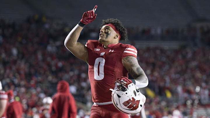 Wisconsin Badgers running back Braelon Allen (0) prior to the game against the Ohio State Wisconsin Badgers running back Braelon Allen (0) prior to the game against the Ohio State