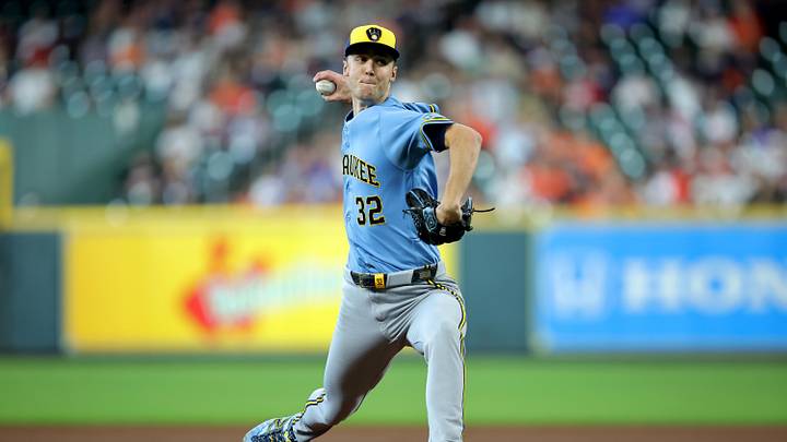 May 31, 2026; Houston, Texas, USA; Milwaukee Brewers pitcher Jacob Misiorowski (32) delivers a pitch against the Houston Astros during the first inning at Daikin Park. Mandatory Credit: Erik Williams-Imagn Images May 31, 2026; Houston, Texas, USA; Milwaukee Brewers pitcher Jacob Misiorowski (32) delivers a pitch against the Houston Astros during the first inning at Daikin Park. Mandatory Credit: Erik Williams-Imagn Images