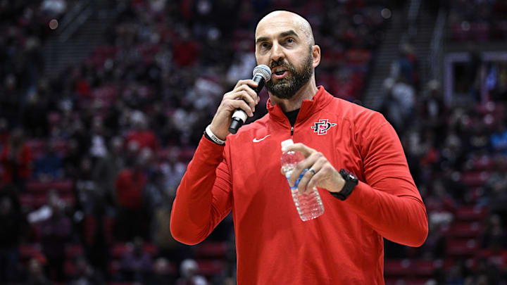 San Diego State Aztecs football coach Sean Lewis. San Diego State Aztecs football coach Sean Lewis.