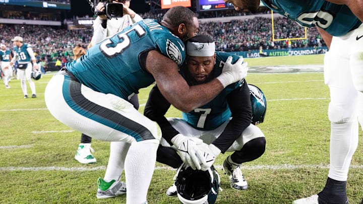 Nov 5, 2023; Philadelphia, Pennsylvania, USA; Philadelphia Eagles linebacker Haason Reddick (7).