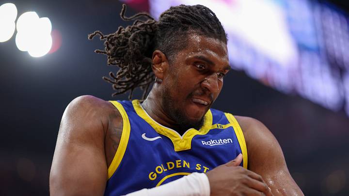 Apr 23, 2025; Houston, Texas, USA; Golden State Warriors forward Kevon Looney (5) reacts after a play during game two of the first round for the 2024 NBA Playoffs against the Houston Rockets at Toyota Center. Mandatory Credit: Troy Taormina-Imagn Images Apr 23, 2025; Houston, Texas, USA; Golden State Warriors forward Kevon Looney (5) reacts after a play during game two of the first round for the 2024 NBA Playoffs against the Houston Rockets at Toyota Center. Mandatory Credit: Troy Taormina-Imagn Images