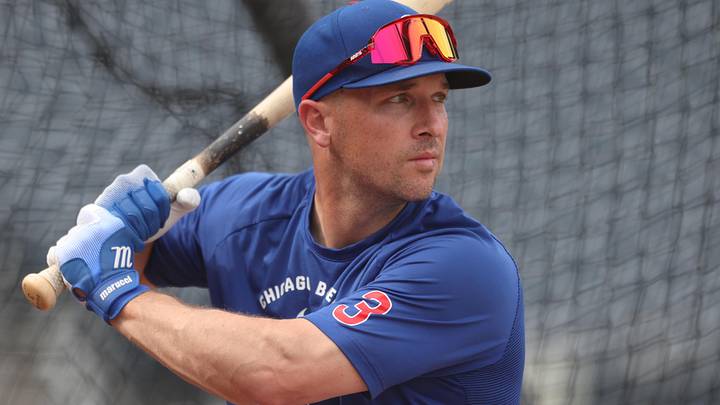 May 26, 2026; Pittsburgh, Pennsylvania, USA;  Chicago Cubs third baseman Alex Bregman (3) in the batting cage before the game against the Pittsburgh Pirates at PNC Park. Mandatory Credit: Charles LeClaire-Imagn Images