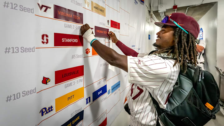 Mycah Jordan after Virginia Tech beat Stanford in the 2025 ACC Championship Tournament.