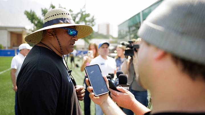 BYU head coach Kalani Sitake on the first day of 2026 Fall Camp BYU head coach Kalani Sitake on the first day of 2026 Fall Camp
